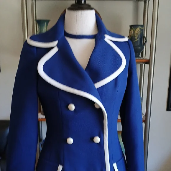 Lilli Ann Vinage 1960s Blue and white dress and jacket sets size S - Picture 3 of 13
